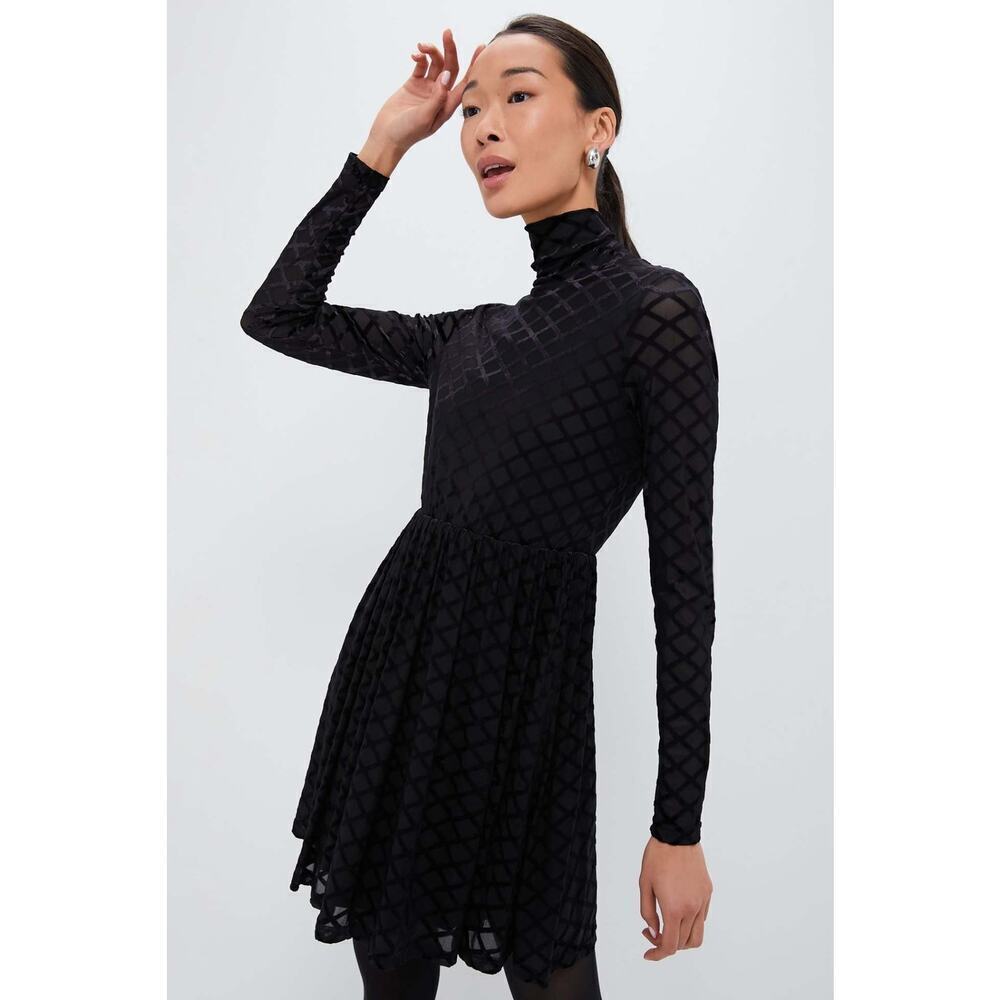 POMANDER PLACE Black Velvet Burnout Rowan Dress Size L NWT